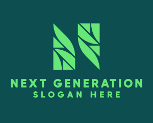 Green Garden Letter N logo design