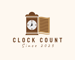 Book Vintage Clock  logo design