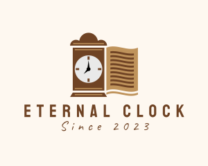 Book Vintage Clock  logo design