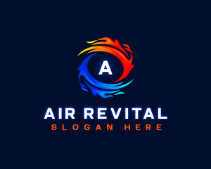 Heating Cooling HVAC logo design