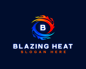 Heating Cooling HVAC logo design