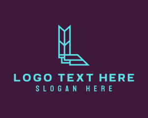 Outline - Geometric Outline Letter L Tech logo design