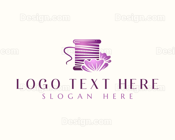 Flower Sewing Spool Logo