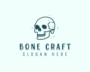 Spooky Skull Skeleton logo design