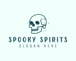 Spooky Skull Skeleton logo design