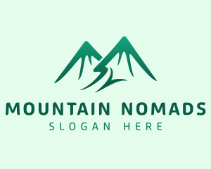 Green Alpine Mountain logo design