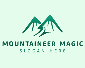 Green Alpine Mountain logo design