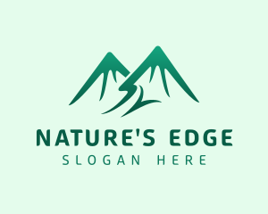 Green Alpine Mountain logo design