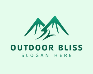 Green Alpine Mountain logo design