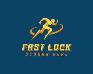 Thunderbolt Fast Runner logo design