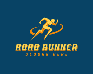 Thunderbolt Fast Runner logo design