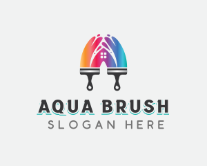 Home Brush Painting logo design