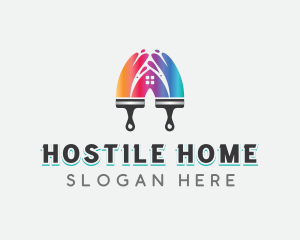 Home Brush Painting logo design