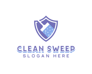 Squeegee Cleaning Shield logo design