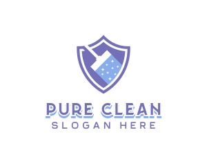 Squeegee Cleaning Shield logo design