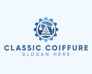 Oil Rig Industrial logo design