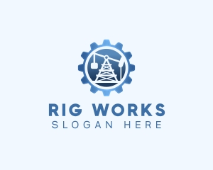 Oil Rig Industrial logo design