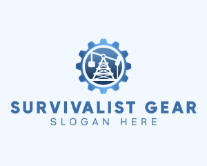 Oil Rig Industrial logo design