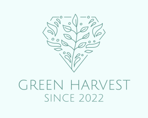 Green Plant Diamond logo design