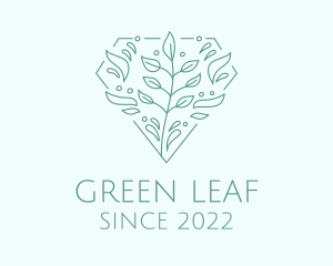 Green Plant Diamond logo design