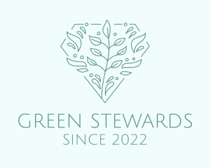 Green Plant Diamond logo design