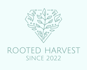 Green Plant Diamond logo design