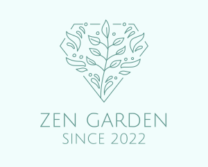 Green Plant Diamond logo design