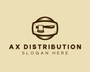 Lumberjack Ax Badge logo design