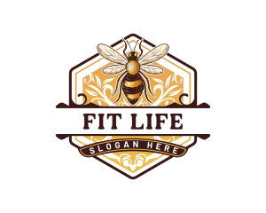 Organic Honey Bee Hive logo