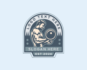 Man Fitness Exercise Logo