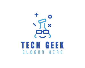 Geek Laboratory Flask logo design