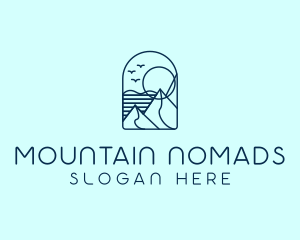 Sun Mountain Landscape logo design