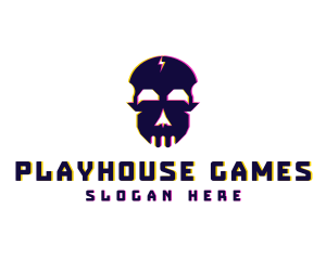 Gaming Skull Anaglyph logo design