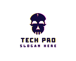 Gaming Skull Anaglyph logo