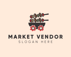 Barbecue Food Cart  logo design