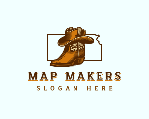 Cowboy Boots Hat logo design