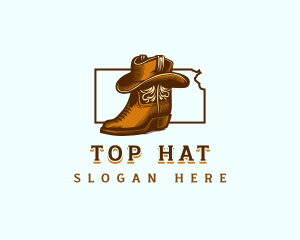 Cowboy Boots Hat logo design