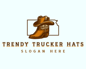 Cowboy Boots Hat logo design