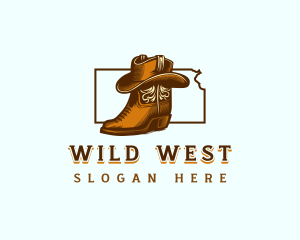 Cowboy Boots Hat logo design