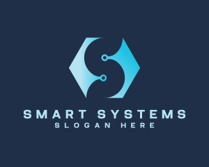 Technology Circuit Hexagon logo