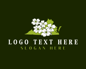 Virginia American Dogwood Flower Logo