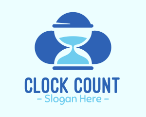 Blue Hourglass Cloud logo design