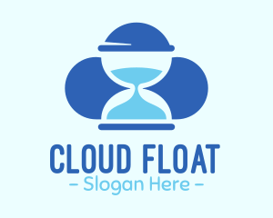 Blue Hourglass Cloud logo design