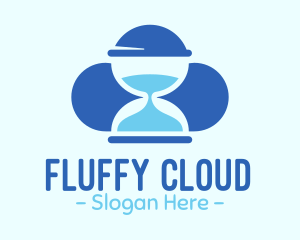 Blue Hourglass Cloud logo design