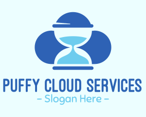 Blue Hourglass Cloud logo design