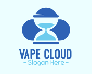 Blue Hourglass Cloud logo design