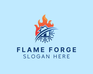 House Fire Ice Cooling logo design