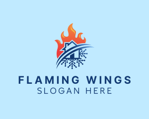 House Fire Ice Cooling logo design