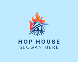 House Fire Ice Cooling logo design