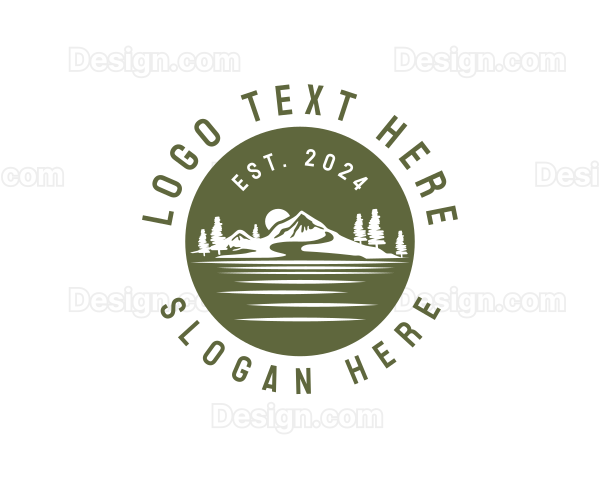 Natural Mountain Lake Logo